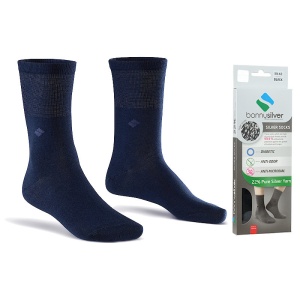 Sosete cu 22% fir argint, pentru diabetici, BonnySilver 311 bleumarin
