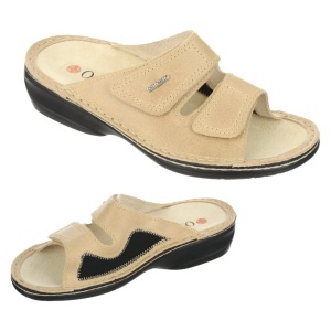 Papuci ortopedici, piele naturala si stretch, Ortomed 3701-P170 bej