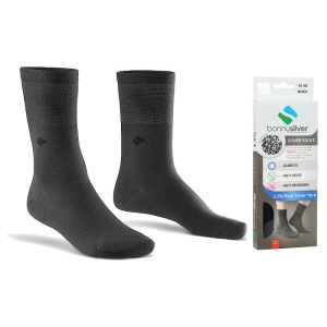 Sosete cu 13% fir argint, pentru diabetici, BonnySilver 212 gri