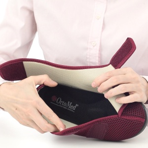 Pantofi ortopedici, calapod lat, dama OrtoMed 6051-T16 bordo