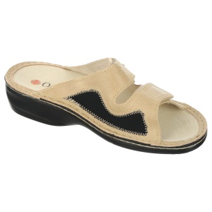 Papuci ortopedici, piele naturala si stretch, Ortomed 3701-P170 bej