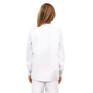 Bluze medicale, fara calcare, cu fermoar, maneca lunga, Quick Next alb