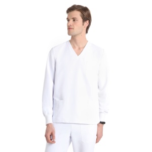 Bluze medicale fara calcare Quick Smart alb maneca lunga