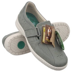 Pantofi de vara ortopedici barbati Pinosos 7892H gri piele perforata
