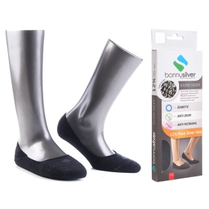 Sosete invizibile negre, BonnySilver 115, 12% fir de argint