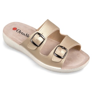 Papuci ortopedici, aurii, pentru femei, OrtoMed 2618-P445