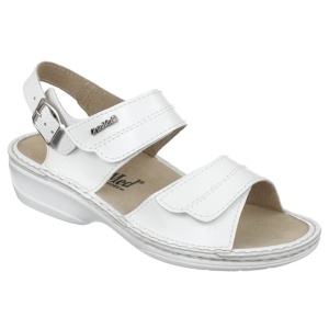 Sandale ortopedice piele albe dama OrtoMed 3728-P129 - Img 1