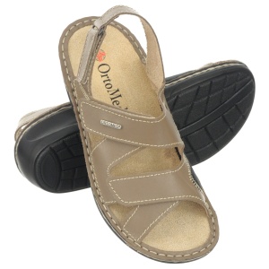 Sandale ortopedice piele pentru monturi, OrtoMed 3703-P152 bej