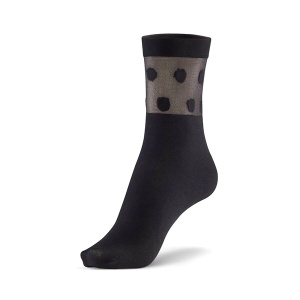 Sosete fine cu fir de argint, pentru femei, BonnySilver 123 negru