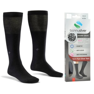 Sosete lungi, diabetici, BonnySilver 114, 25% fir de argint