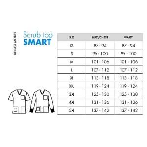 Tabel de dimensiuni bluze medicale Quick Smart