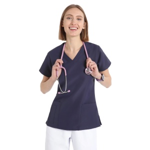 Bluze medicale care nu necesita calcare, pentru femei, Quick Power bleumarin