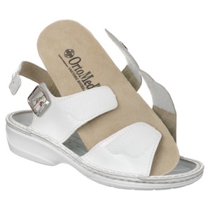 Sandale ortopedice piele albe dama OrtoMed 3728-P129 - Img 4