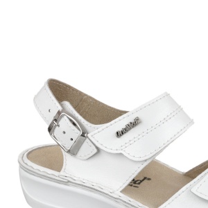 Sandale ortopedice piele albe dama OrtoMed 3728-P129 - Img 5