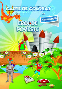 Carte de colorat cu abțibilduri - Eroi de poveste