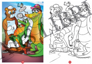 Colorează și creează o poveste cu o bufniță și un pui de crocodil! - Img 4