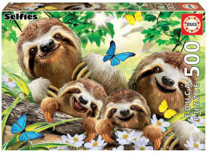 Puzzle 500 piese Sloth Family Selfie