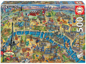 Puzzle Paris Map. Puzzle 500 piese. .