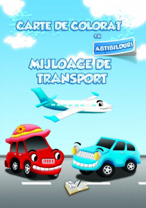 Carte de colorat cu abțibilduri - Mijloace de transport