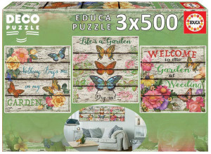 Puzzle 3x500 piese Deco Country Garden.