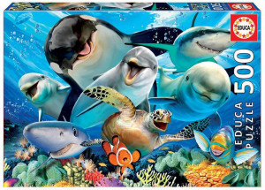Puzzle 500 piese Underwater Selfies . Puzzle 500 piese. .