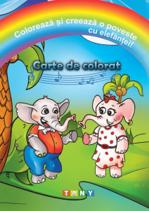Colorează și creează o poveste cu elefănței!