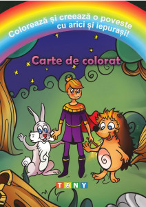 Colorează și creează o poveste cu arici și iepurași!