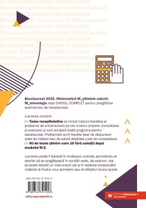 Matematică. Bacalaureat 2025. M_științele-naturii, M_tehnologic. Teme recapitulative. 40 de modele de teste, după modelul M.E. (10 teste fără soluții) - Img 2