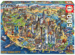 Puzzle 500 piese New York City Map. Puzzle 500 piese. .