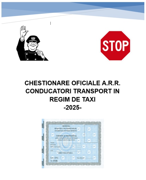 Chestionare Atestat ARR Conducatori Auto Transport TAXI