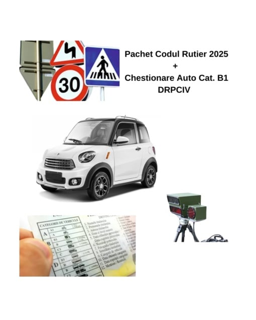 Chestionare Auto Cat. B1 - DRPCIV + Codul Rutier 2025