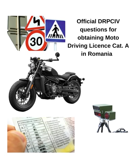 Moto Cat. A Driving License Exam Questions - Romania 2025