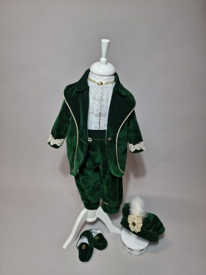 Costum botez verde smarald