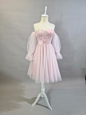 Rochie elegantă din tulle fin cu dantelă - Ilinca