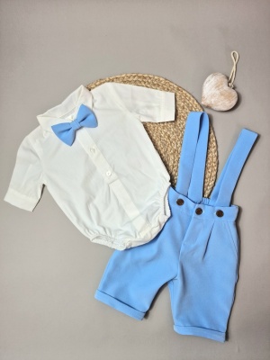 Costum de botez bleu