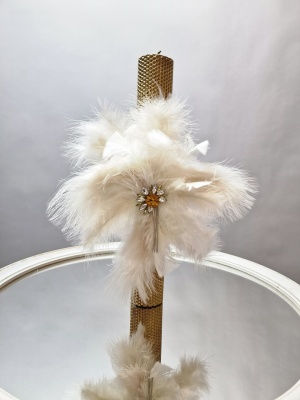 Lumanare de botez aurie