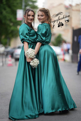 Rochie eleganta din satin lunga