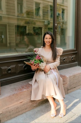 Rochie elegantă cu mâneci bufante - Zizi