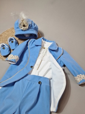 Trusou persoalizat pentru botez bleu