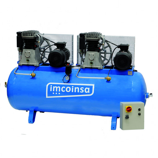 COMPRESOR TANDEM 2x5,5/500-T, 500L 2x4 KW PRES.8/10 ATM DEB 1380L/min TRIFAZIC