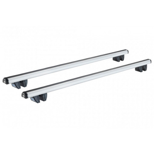 Sistem de 2 bare transversale aluminiu CRUZ 924-034 Oplus Alu R118 pentru Volkswagen Caddy (III.2 - railing) (2011-->2015) cu bare longitudinale