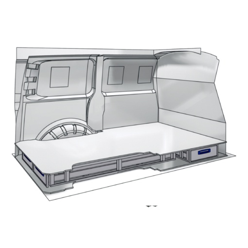 Sistem de sertare sub podea XLD Line Provan 57-1-127-00 pentru VOLKSWAGEN Transporter 2003, ampatament L1 (3000 mm), inaltime H1 (1990 mm)