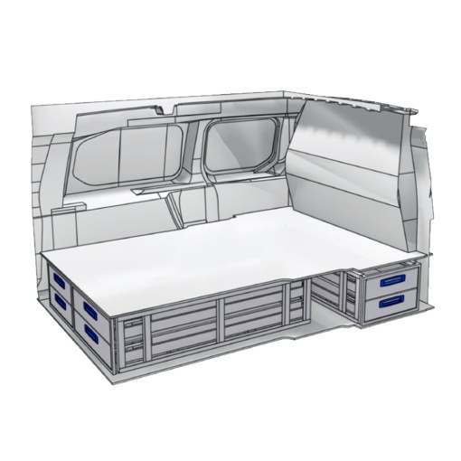 Sistem de sertare sub podea XLD Line Provan 57-1-113-00 pentru MERCEDES Citan 2022, ampatament L3 (3081 mm), inaltime H1 (1258 mm)