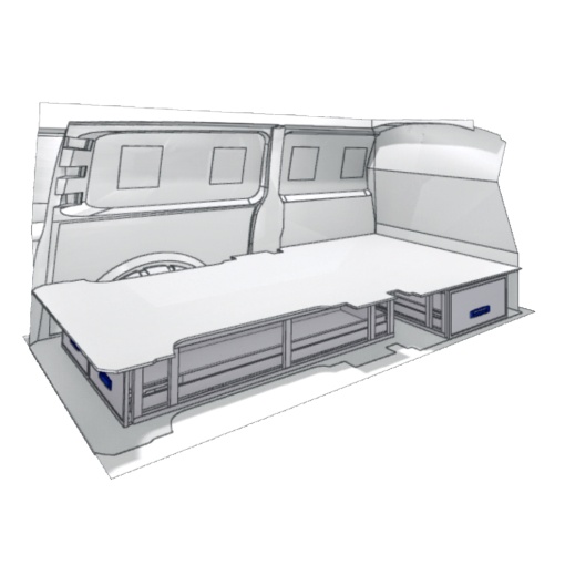 Sistem de sertare sub podea XLD Line Provan 57-1-131-00 pentru VOLKSWAGEN Transporter 2003, ampatament L2 (3400 mm), inaltime H1 (1990 mm)