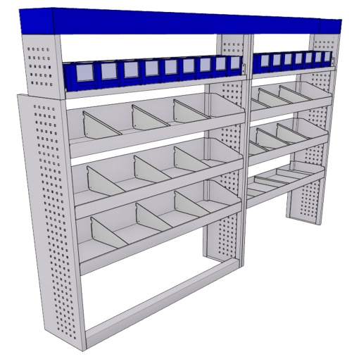 Sistem mobilier modular pe partea stanga Provan 57-1-137-00 pentru FORD Transit 2014-2018, ampatament L3 (3750 mm), inaltime H2 (2541 mm)