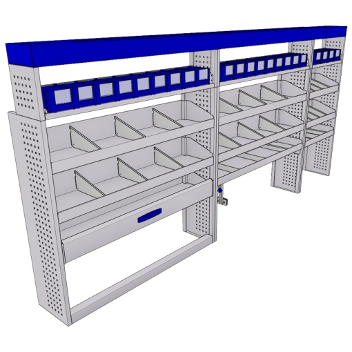 Sistem mobilier modular pe partea stanga Provan 57-1-145-00 pentru MAN TGE 2017, ampatament L4 (4490 mm), inaltime H4 (2789 mm)