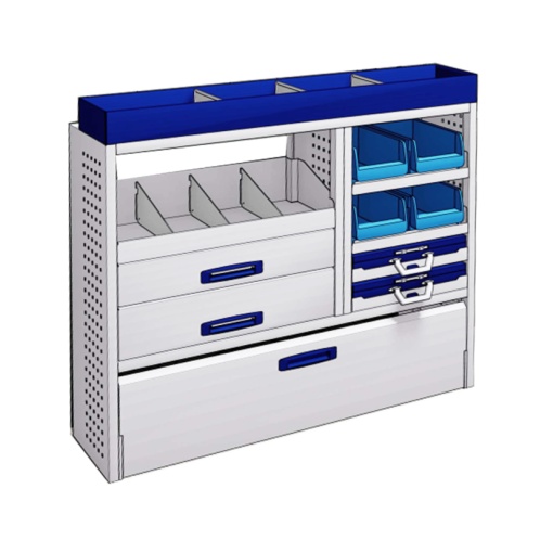 Sistem mobilier modular Provan MVNS-2002-1 pentru VOLKSWAGEN Transporter 2003, ampatament L2 (3400 mm), inaltime H2 (2477 mm)