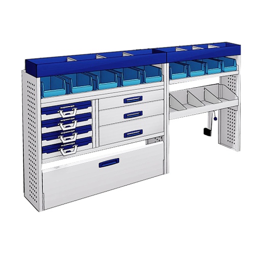 Sistem mobilier modular Provan MVOS-2003-1 pentru VOLKSWAGEN Transporter 2003, ampatament L2 (3400 mm), inaltime H1 (1990 mm)