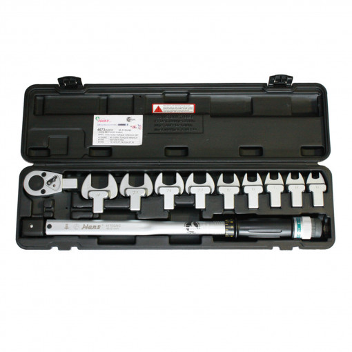 HANS 1/2 "trusa cheie dinamometrica 40-210Nm cu capete chei deschise 13-30 11pcs 4673