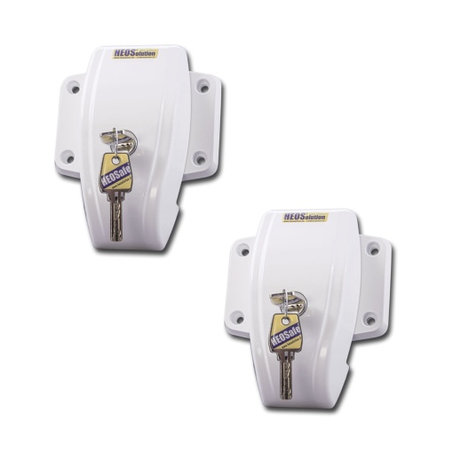Set de 2 Incuietori antifurt HEOSafe VAN Security pentru autoutilitare - culoare Alba